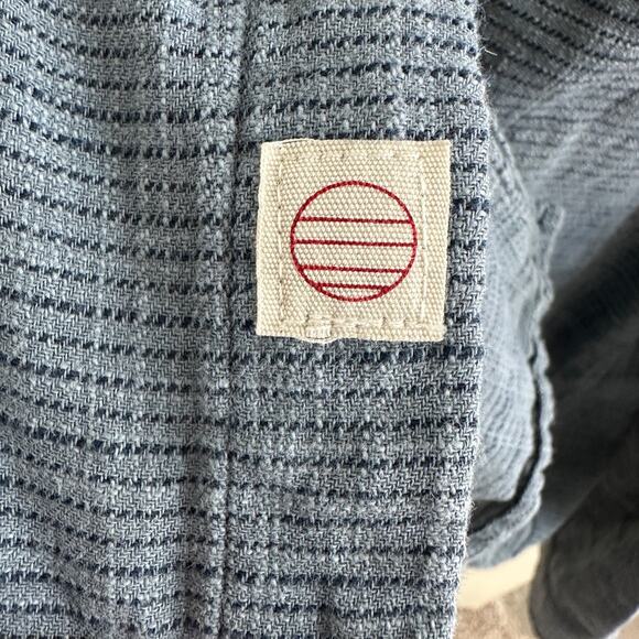 marine layer mens 100% cotton coastal button down shirt blue long sleeve size l - Picture 3 of 11